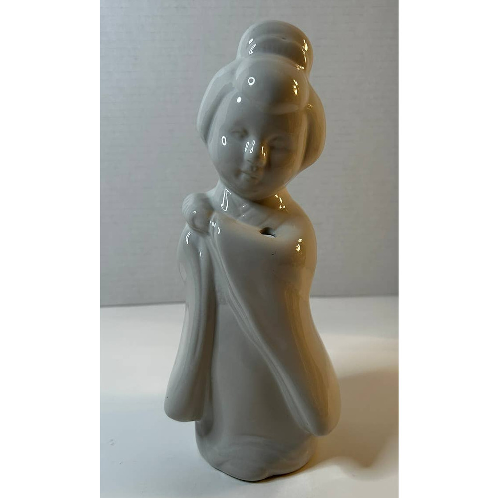 Vintage White Ceramic Geisha Girl 10" Tiki Mug Cocktail Drinking Glass DW122